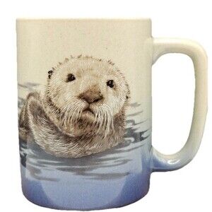 Sea Otter Ceramic Coffee Mug Monterey Bay Aquarium 4x4.5' 8oz